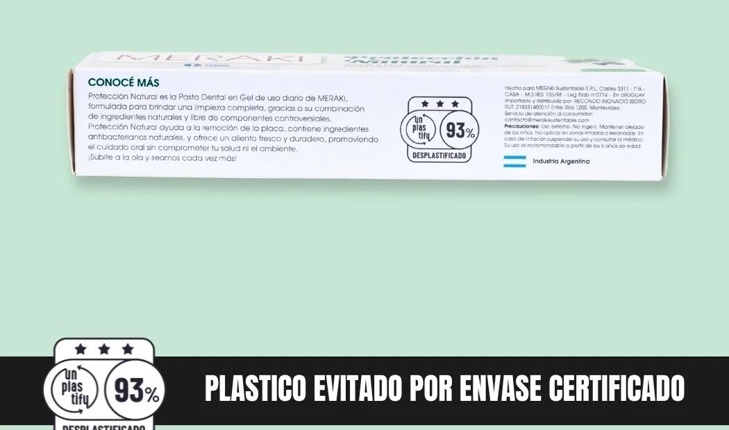 Side of the Meraki package with the 93% deplasticized seal